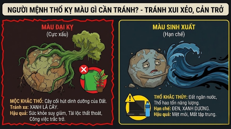 M&agrave;u mệnh Thổ n&ecirc;n tr&aacute;nh