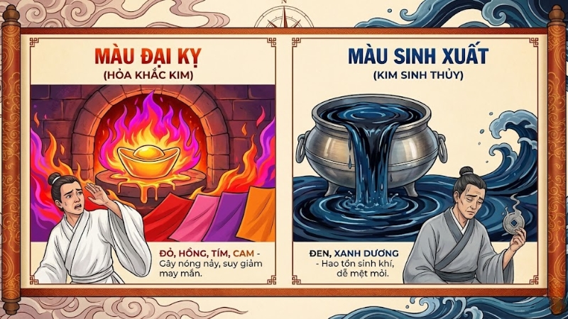 Mệnh Kim kỵ m&agrave;u g&igrave; cần tr&aacute;nh?