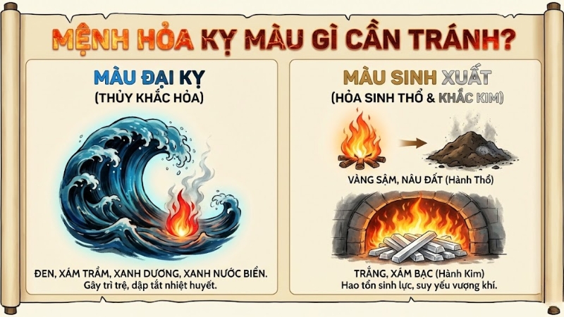 Mệnh Hỏa kỵ m&agrave;u g&igrave; cần tr&aacute;nh?