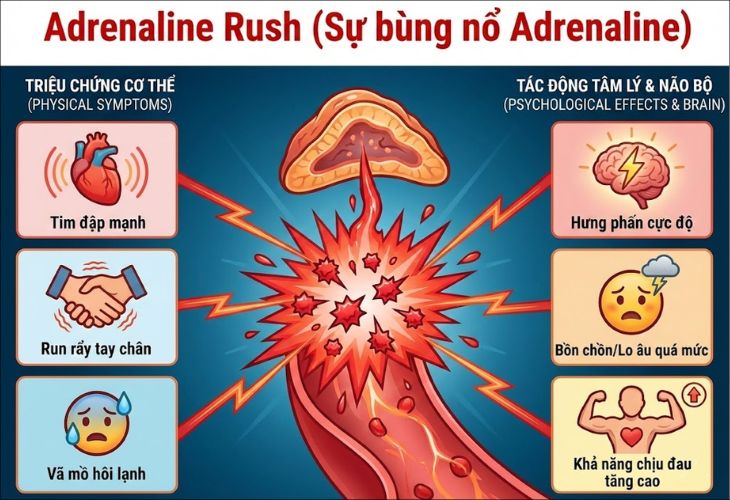 Biểu hiện của hiện tượng Adrenaline rush Biểu hiện của hiện tượng Adrenaline rush