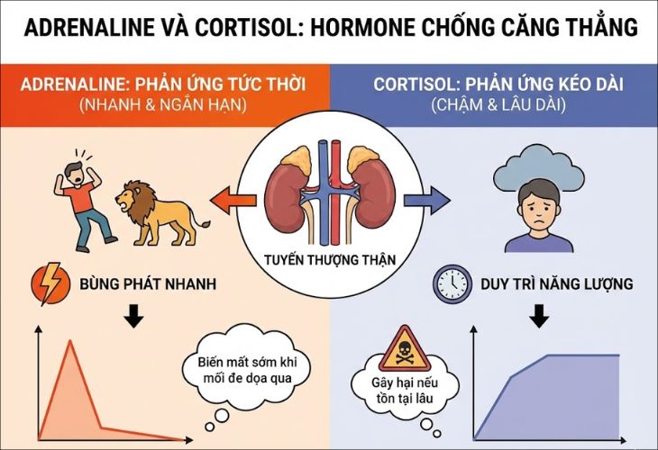 Sự khác nhau giữa Adrenaline và Cortisol Sự khác nhau giữa Adrenaline và Cortisol