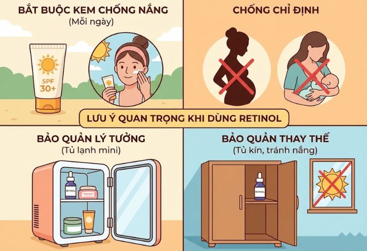 Khi sử dụng Retinol, cần biết những lưu ý quan trọng