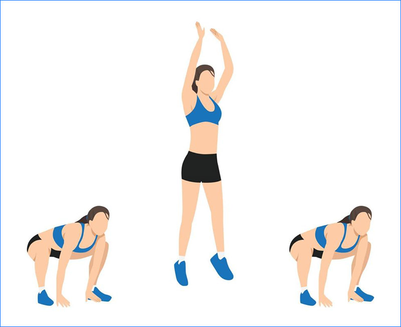 Nhảy cóc tăng sức mạnh chân, săn chắc mông đùi và tiêu hao năng lượng lớn