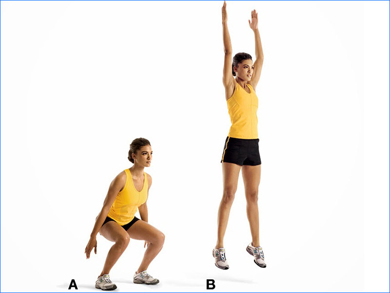 Bật nhảy cao tại chỗ giúp tăng nhịp tim tức thì và cải thiện sức bật chân