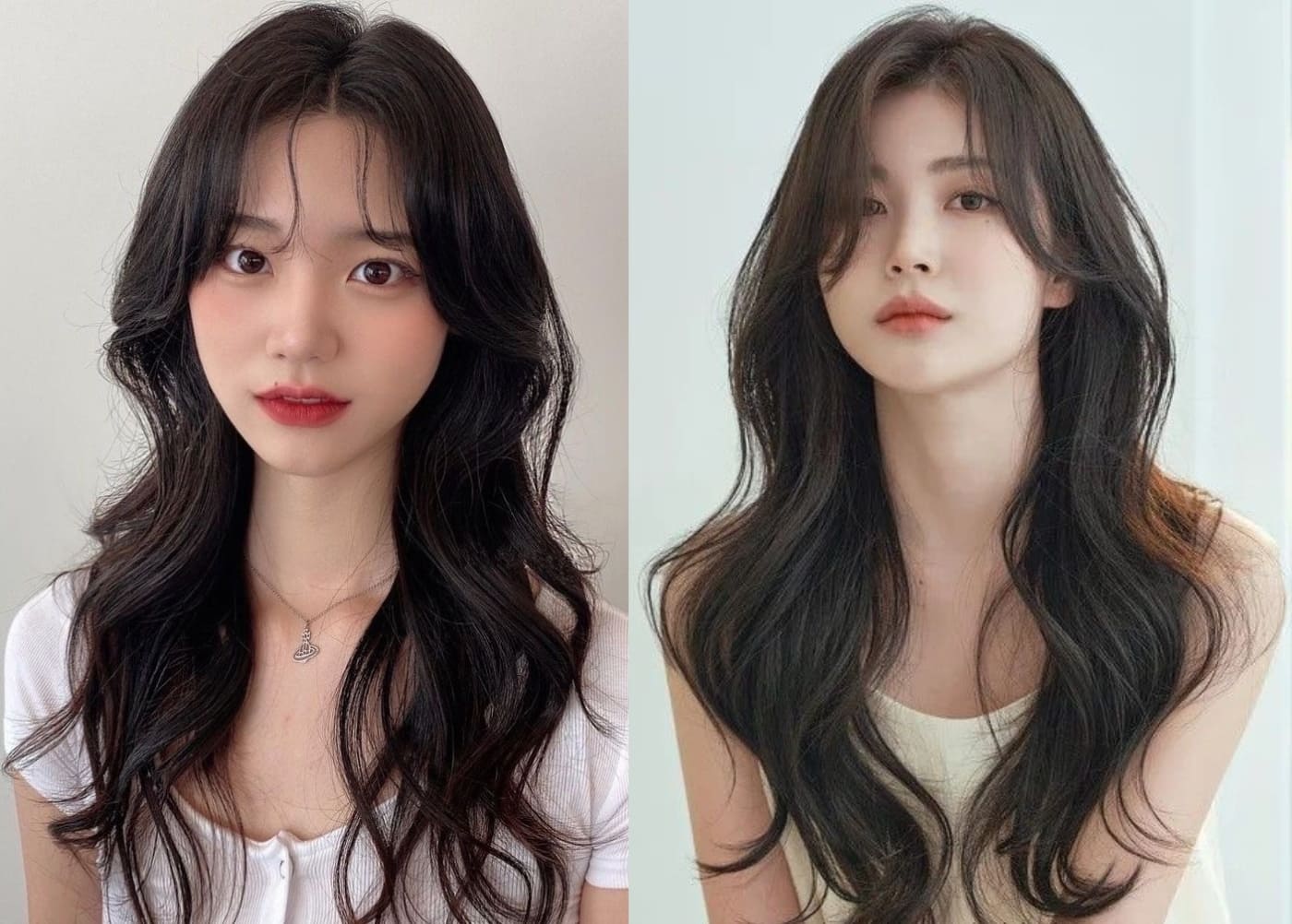 Tóc xoăn lơi xẻ ngôi giữa cổ điển Tóc xoăn lơi xẻ ngôi giữa cổ điển