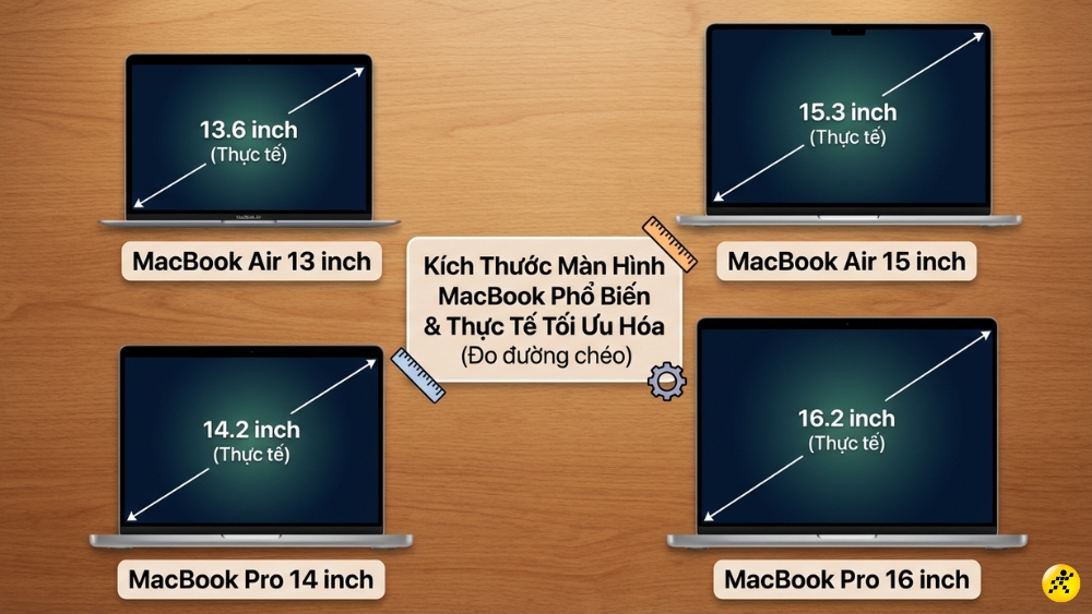 K&iacute;ch thước c&aacute;c d&ograve;ng MacBook