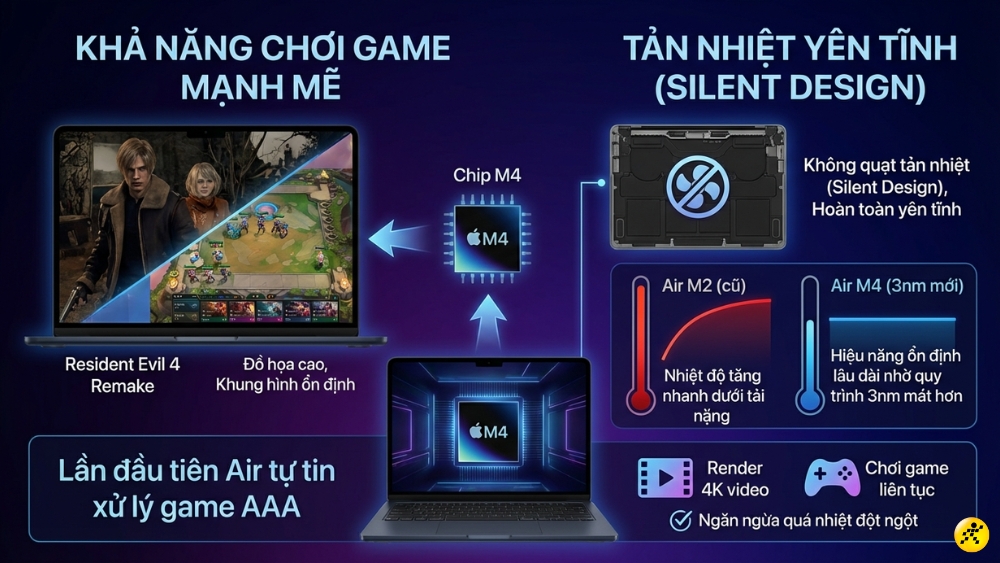 Khả năng chơi game trên MacBook Air M4 Khả năng chơi game trên MacBook Air M4