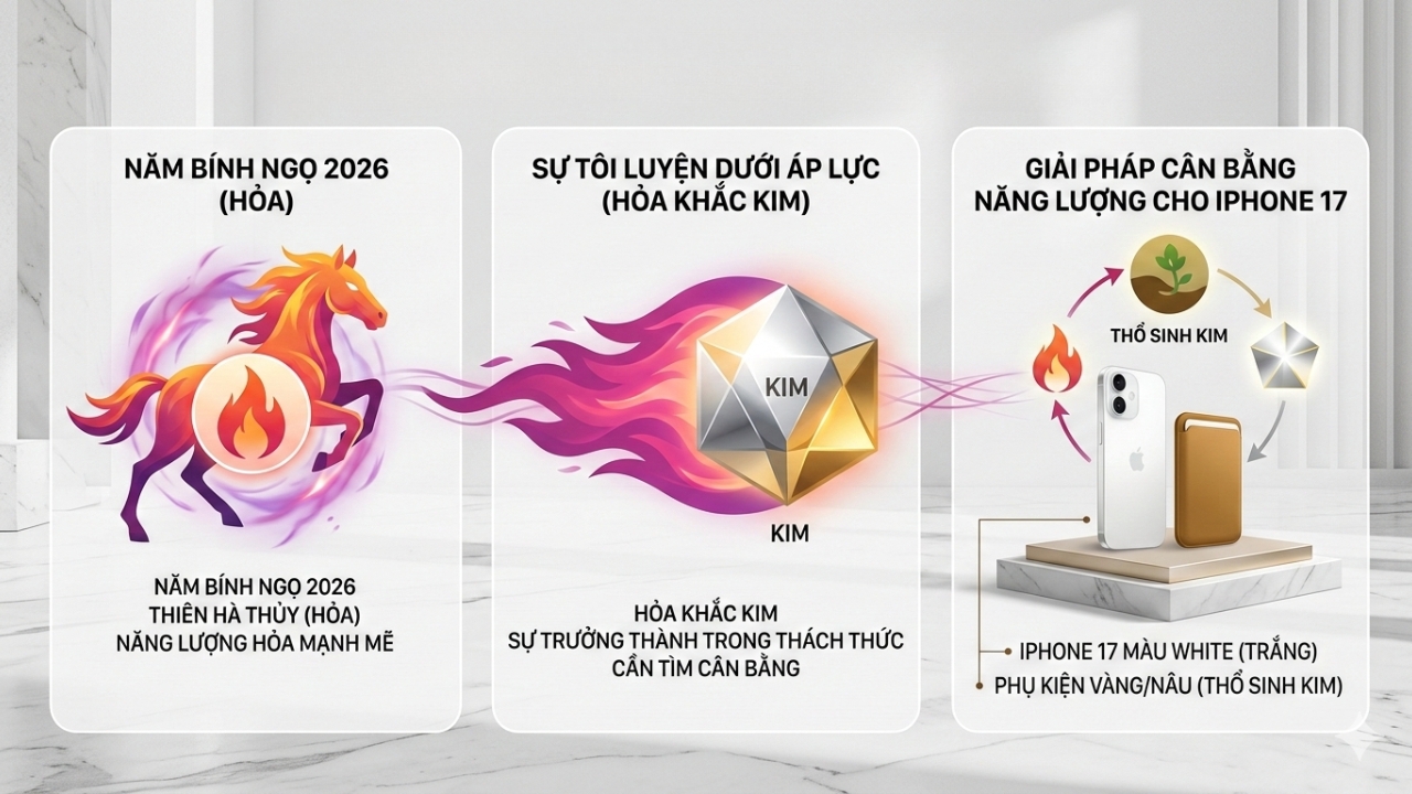 Mệnh Kim hợp iPhone 17 màu gì