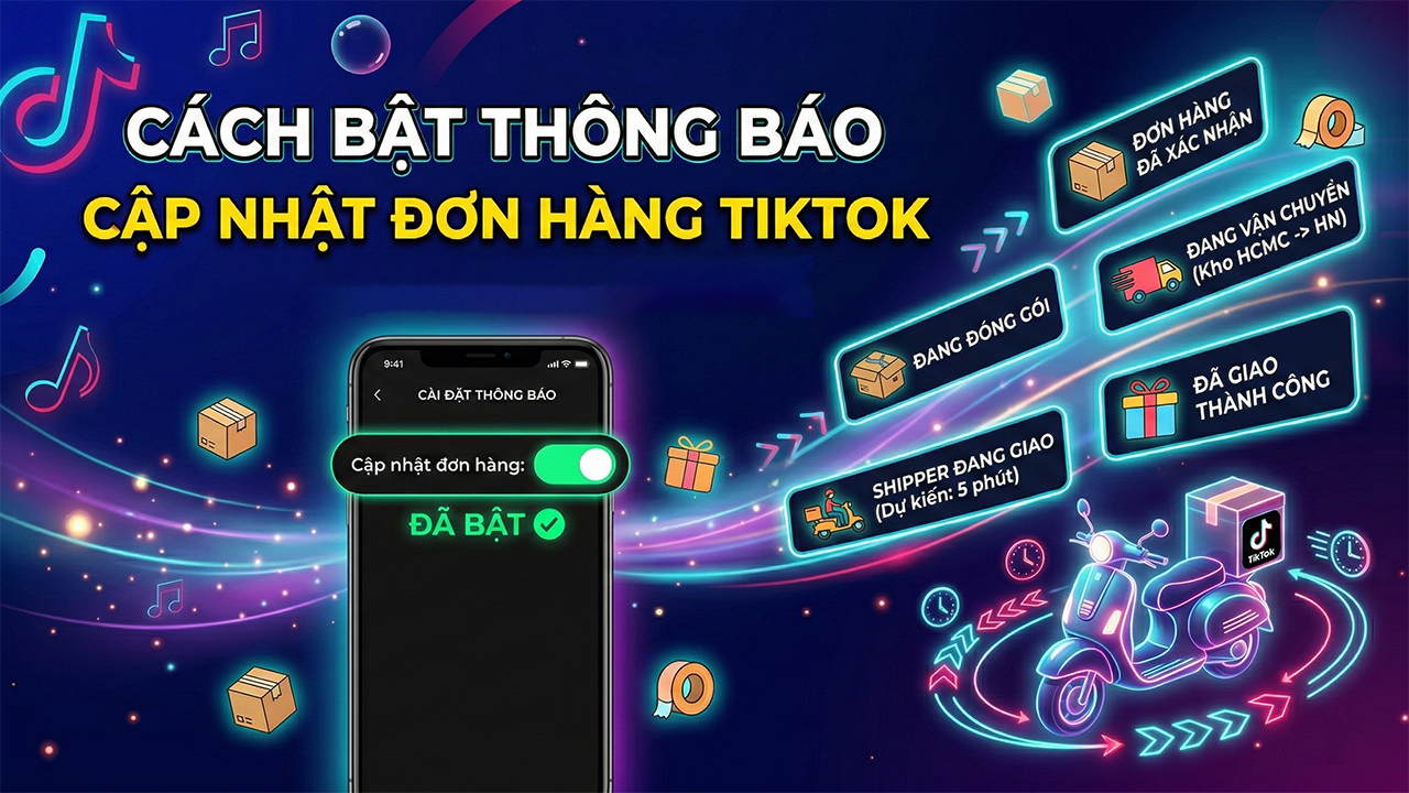 Cách bật thông báo câp nhật đơn hàng TikTok