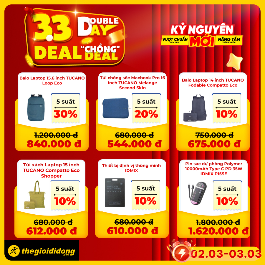 Double day 3/3 – Săn phụ kiện xịn, giảm đến 50%, chỉ có tại TGDĐ