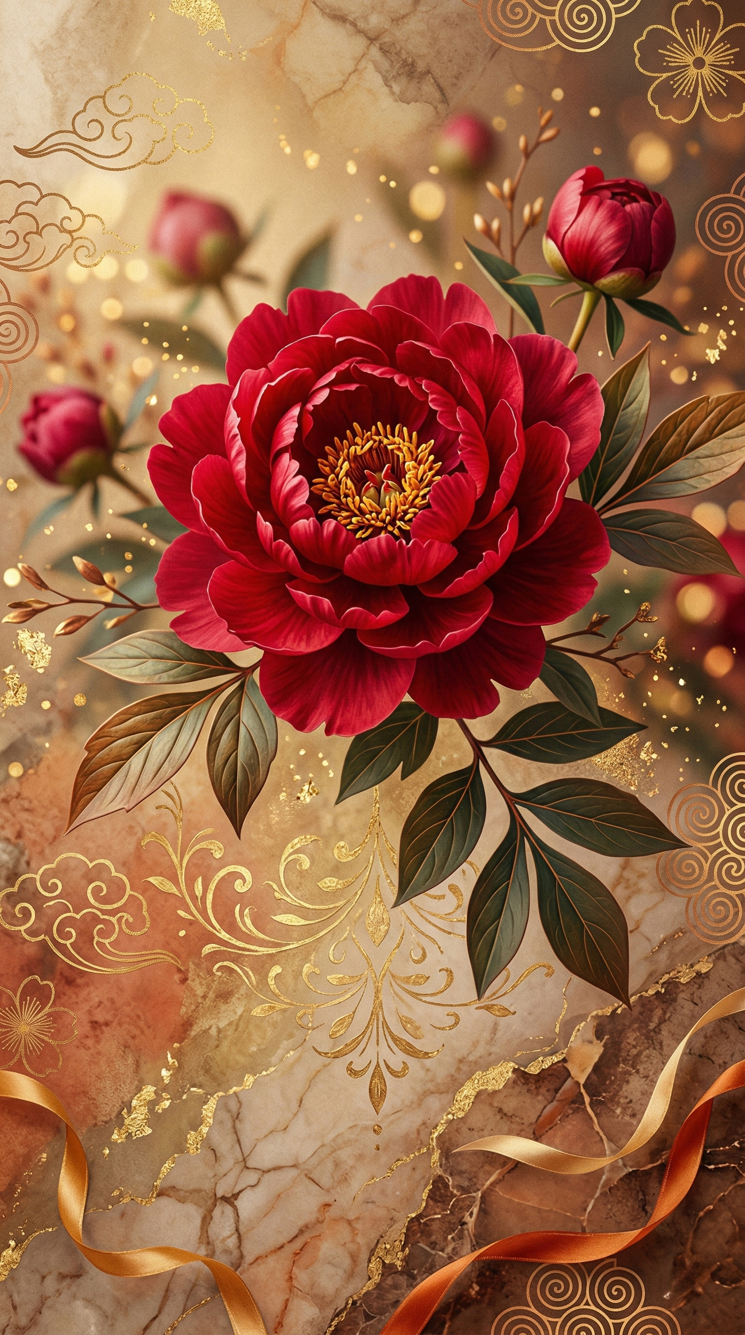 Mẫu đơn đỏ tượng trưng phú quý, thuộc Hỏa sinh Thổ, hỗ trợ tình duyên và tài lộc hanh thông