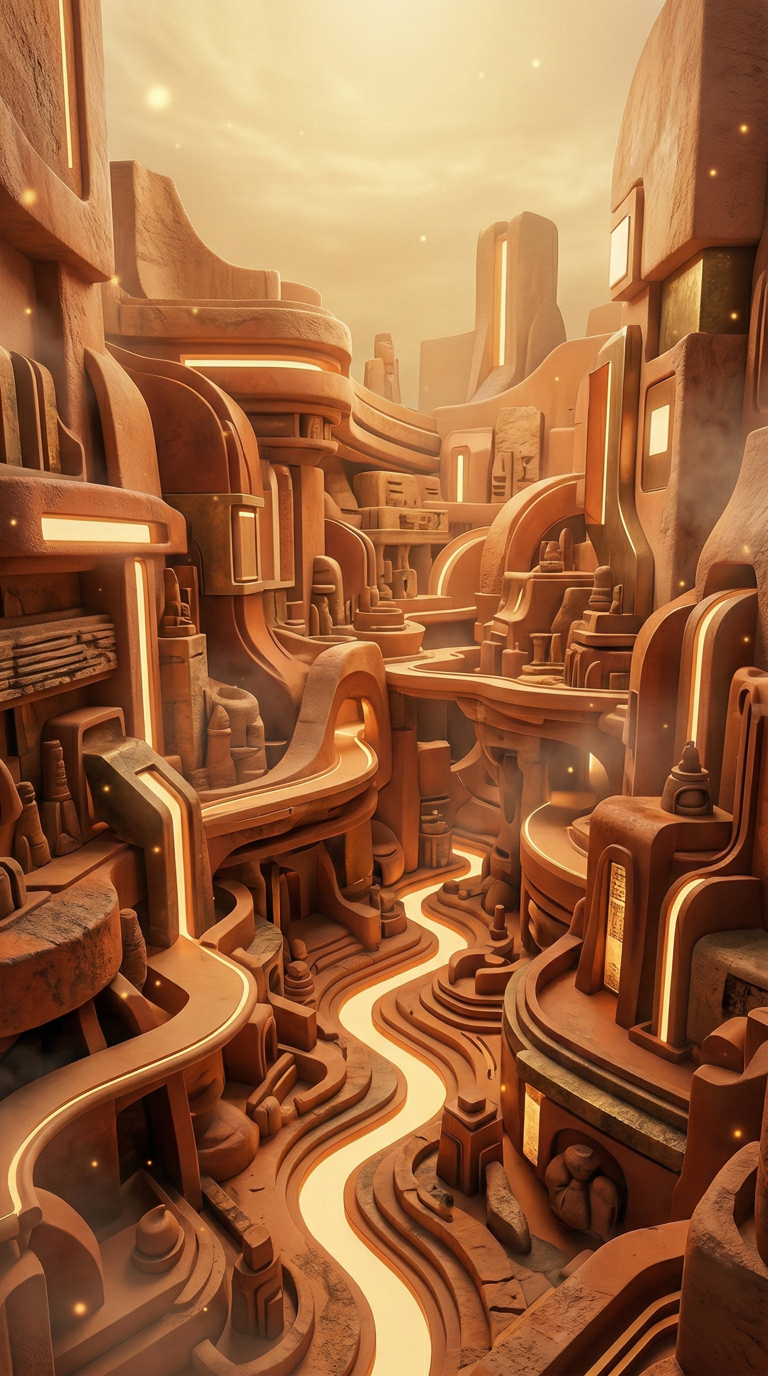 Hợp mái ngói đỏ, hoàng hôn cam đất, art 3D hiện đại tôn cá tính và tăng năng lượng tích cực