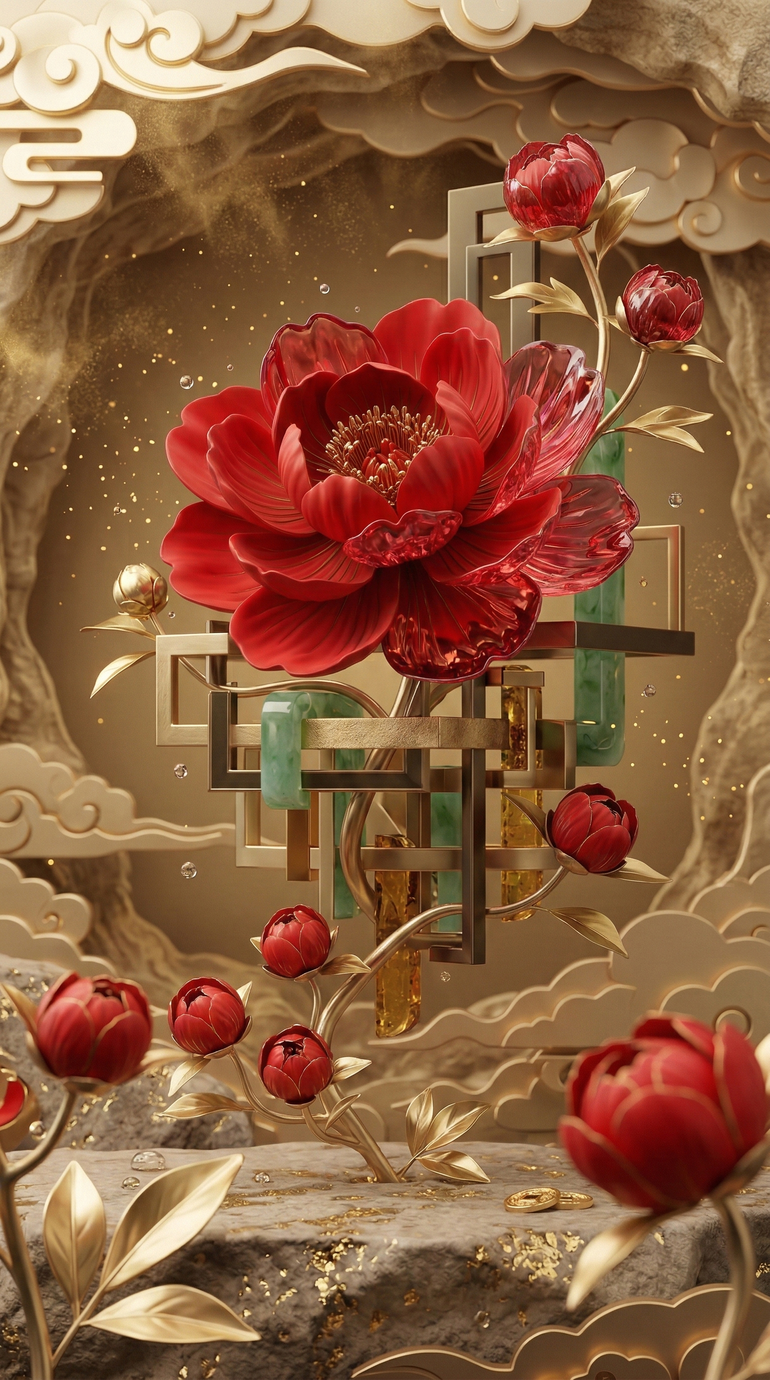 Hình nền mẫu đơn 3D sắc nét tạo chiều sâu ấn tượng, giúp màn hình điện thoại thêm nổi bật Hình nền mẫu đơn 3D sắc nét tạo chiều sâu ấn tượng, giúp màn hình điện thoại thêm nổi bật