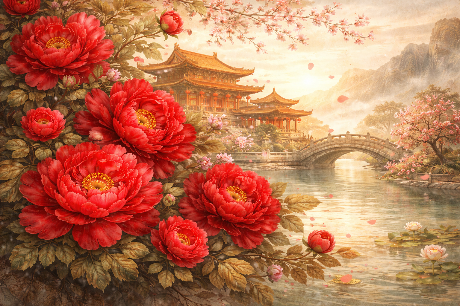 Hoa mẫu đơn cổ trang, thủy mặc mang vẻ đẹp hoài cổ, thanh tịnh và thể hiện gu thẩm mỹ tinh tế Hoa mẫu đơn cổ trang, thủy mặc mang vẻ đẹp hoài cổ, thanh tịnh và thể hiện gu thẩm mỹ tinh tế