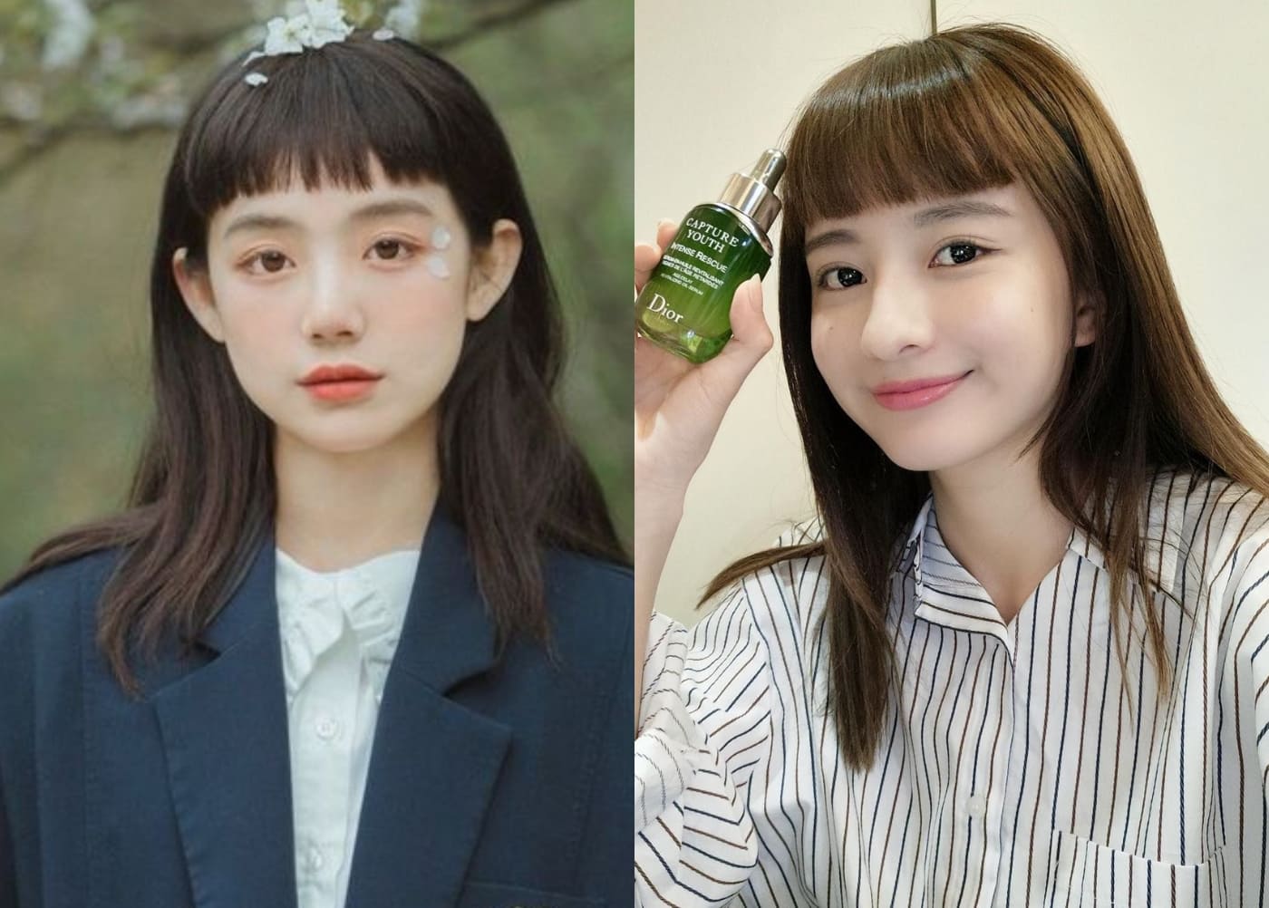 Tóc ngang vai mái ngố trên lông mày