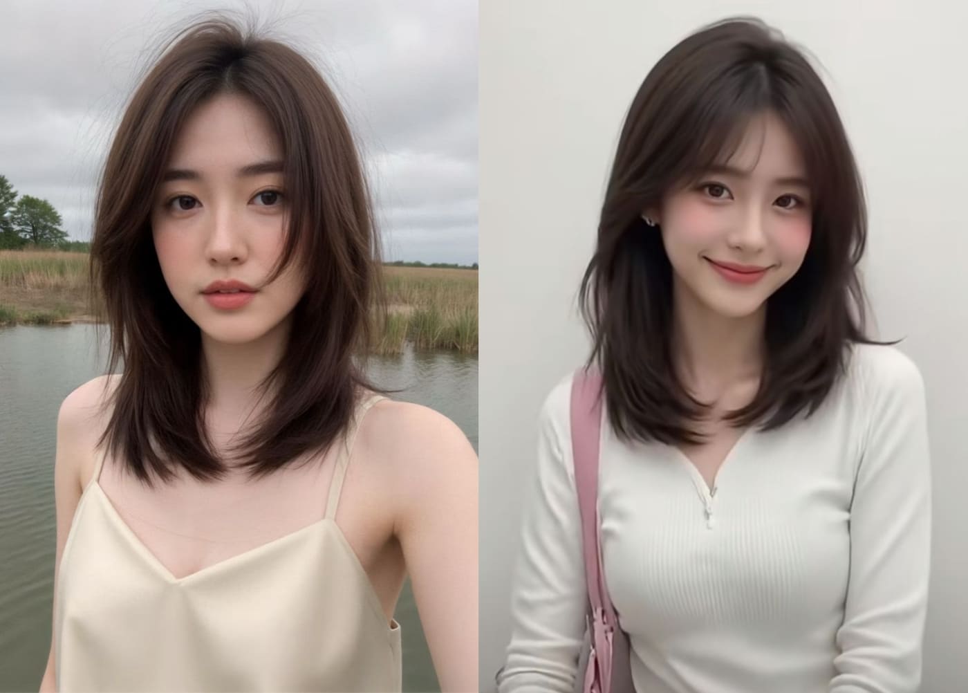 Tóc ngang vai layer 