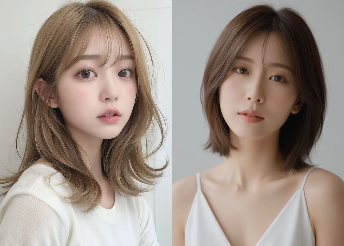  Tóc ngang vai kết hợp mái mưa