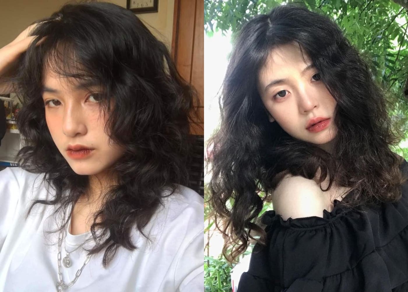 Tóc xoăn mì tôm ngang vai