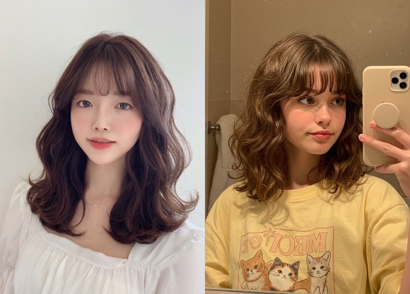 Tóc ngang vai uốn xoăn sóng lơi