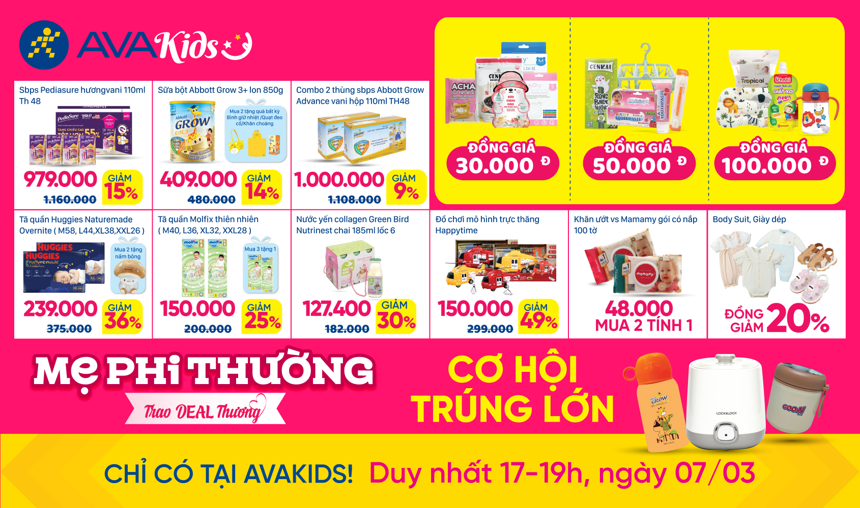 Vô vàn ưu đãi hấp dẫn đang chờ mẹ tại AVAKids