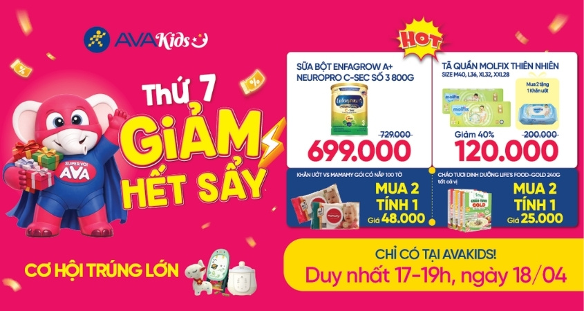 Thứ 7 giảm hết sẩy tại AVAKids