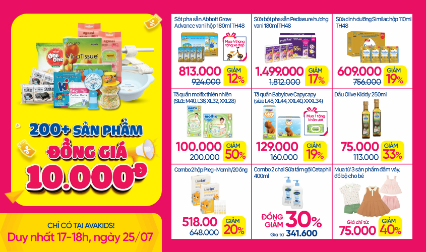 Vô vàn ưu đãi hấp dẫn đang chờ mẹ tại AVAKids