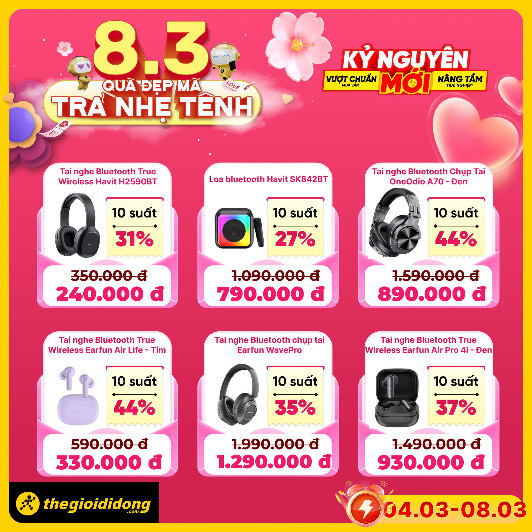 Tặng đúng gu - Quà đúng ý: Săn phụ kiện 8/3 giảm đến 50%