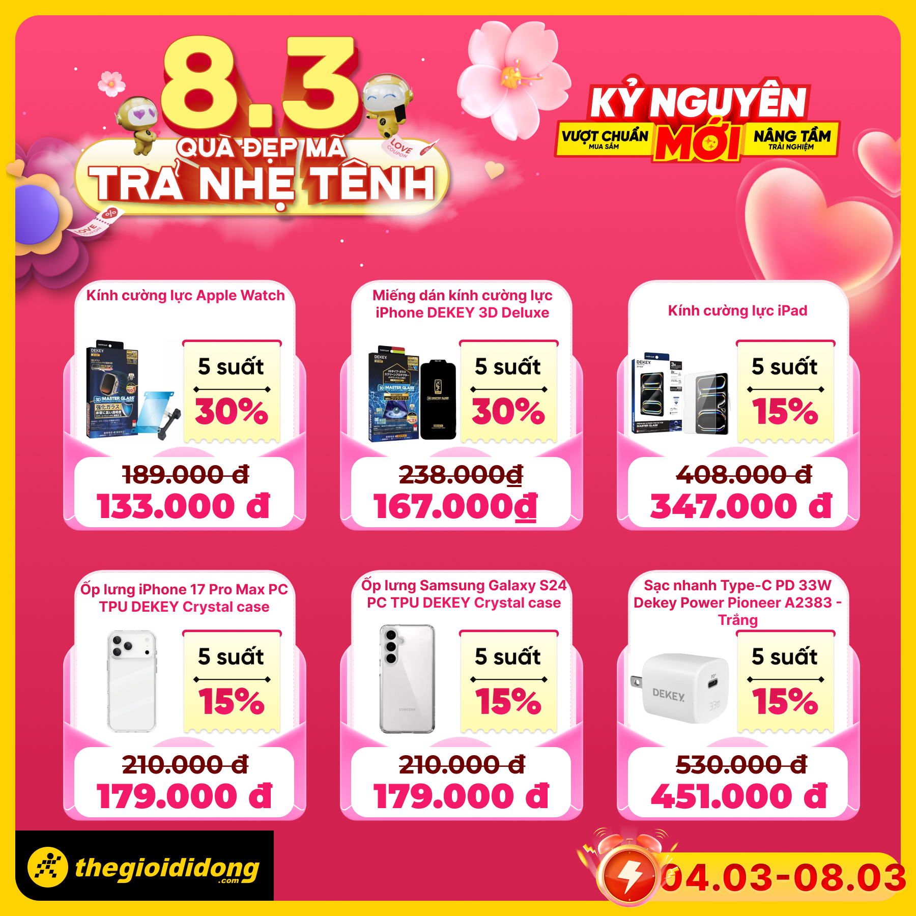 Tặng đúng gu - Quà đúng ý: Săn phụ kiện 8/3 giảm đến 50%