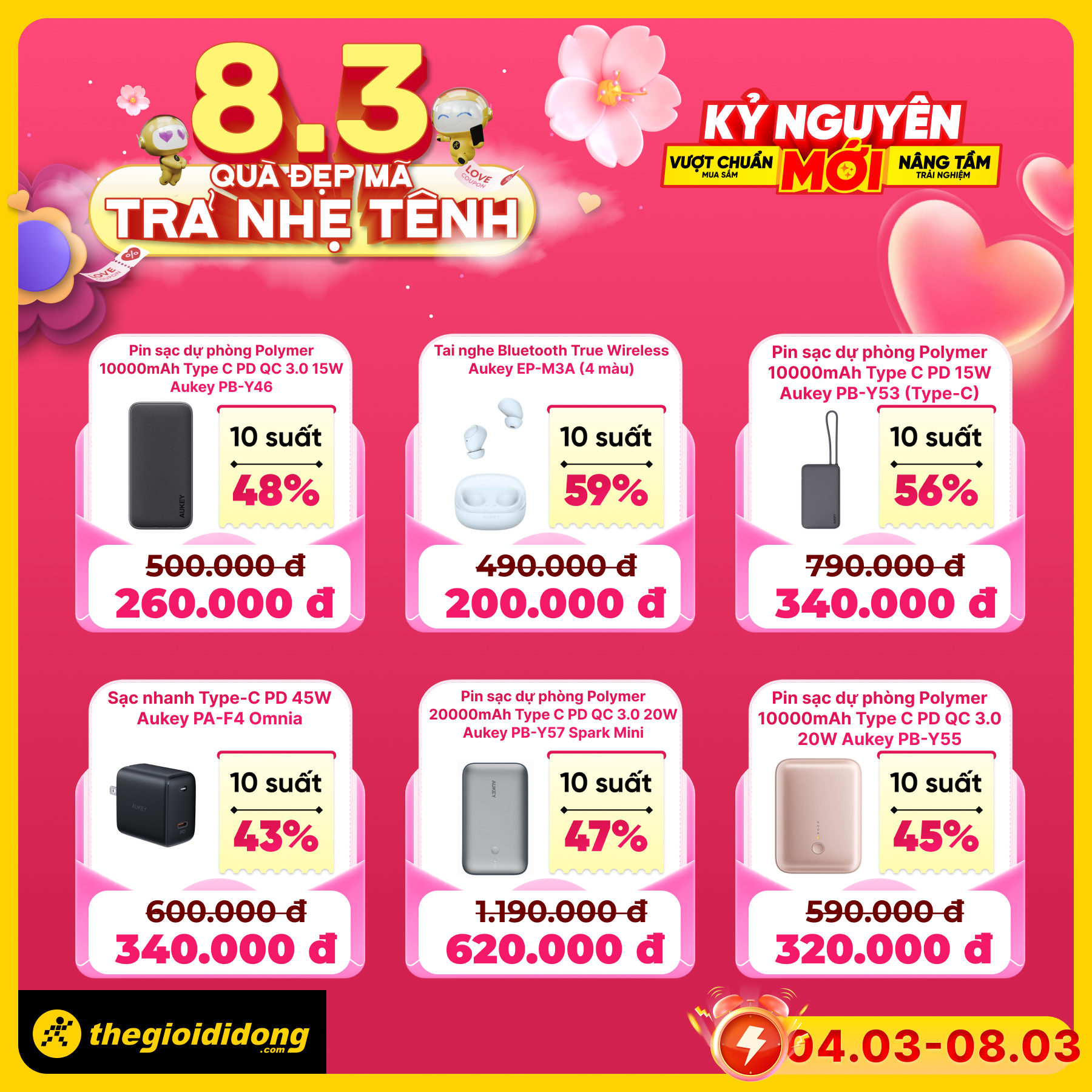 Tặng đúng gu - Quà đúng ý: Săn phụ kiện 8/3 giảm đến 50%