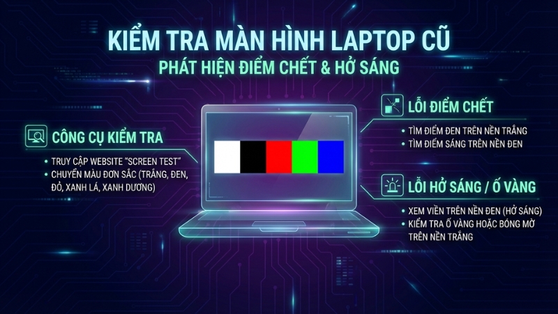 Test m&agrave;n h&igrave;nh laptop cũ