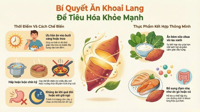 Bí quyết ăn khoai lang để hệ tiêu hoá khoẻ mạnh