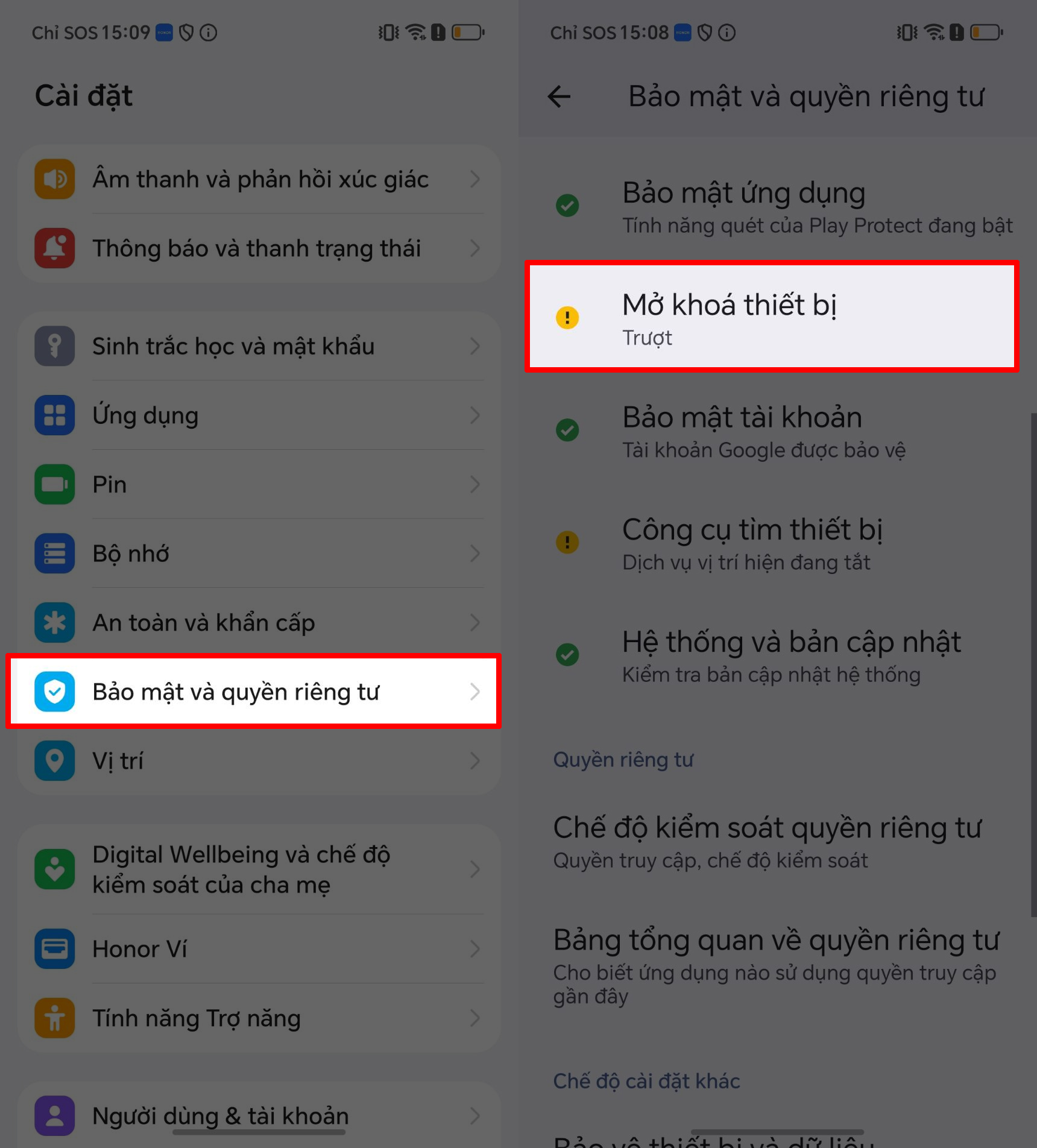 Cách đặt mật khẩu màn hình trên HONOR X8d