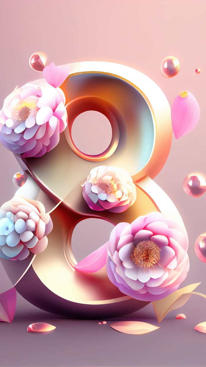 Bộ hình nền 8/3 rực rỡ cho điện thoại với hoa tươi, pastel tối giản và lời chúc ý nghĩa tôn vinh phái đẹp