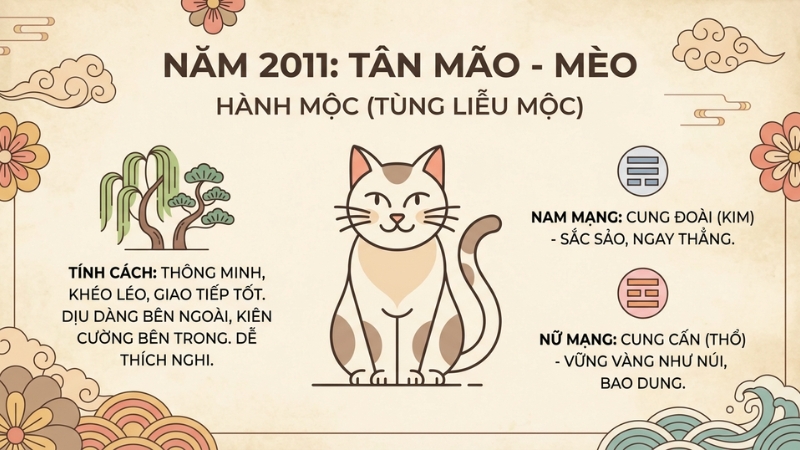 Những người sinh năm 2011 tuổi T&acirc;n M&atilde;o, mệnh Mộc