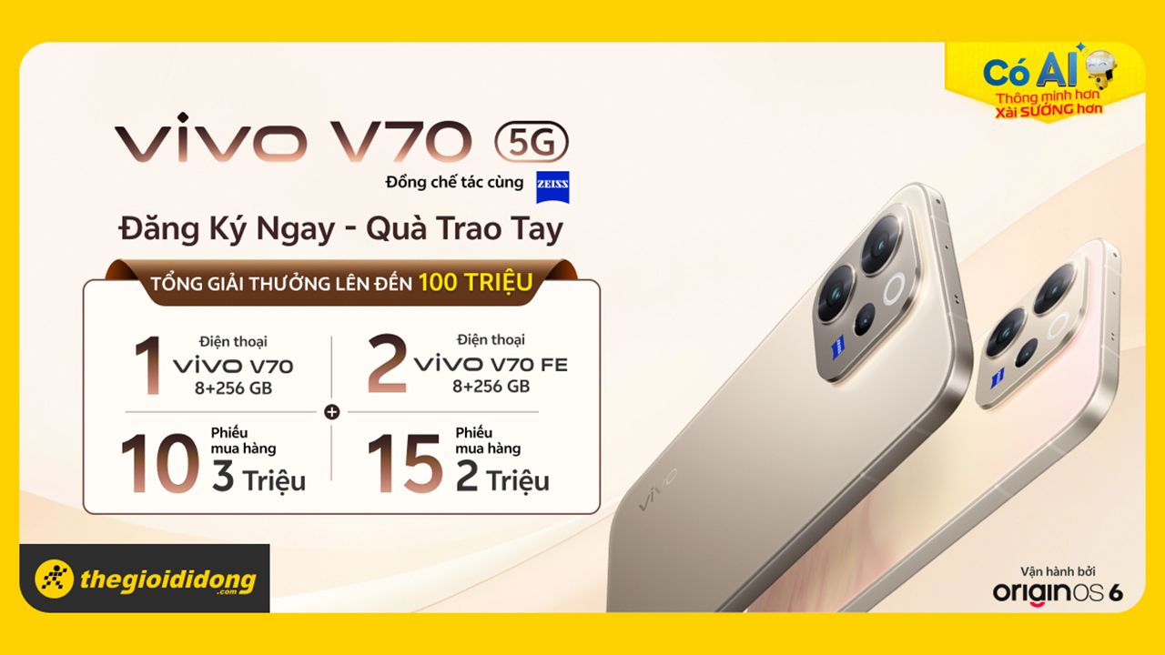Nhận ngay cơ hội trúng vivo V70 và vivo V70 FE chỉ với vài thao tác đơn giản