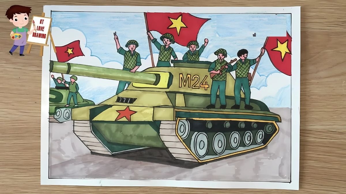 Vẽ tranh 30/4 về đất nước