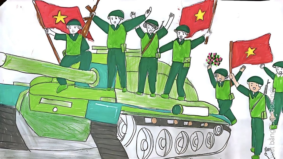 Vẽ tranh 30/4 về đất nước