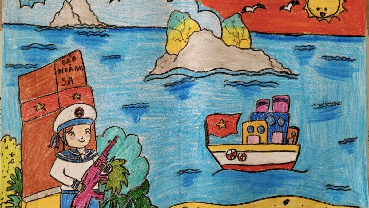 Vẽ tranh ngày 30/4 về biển đảo Việt Nam