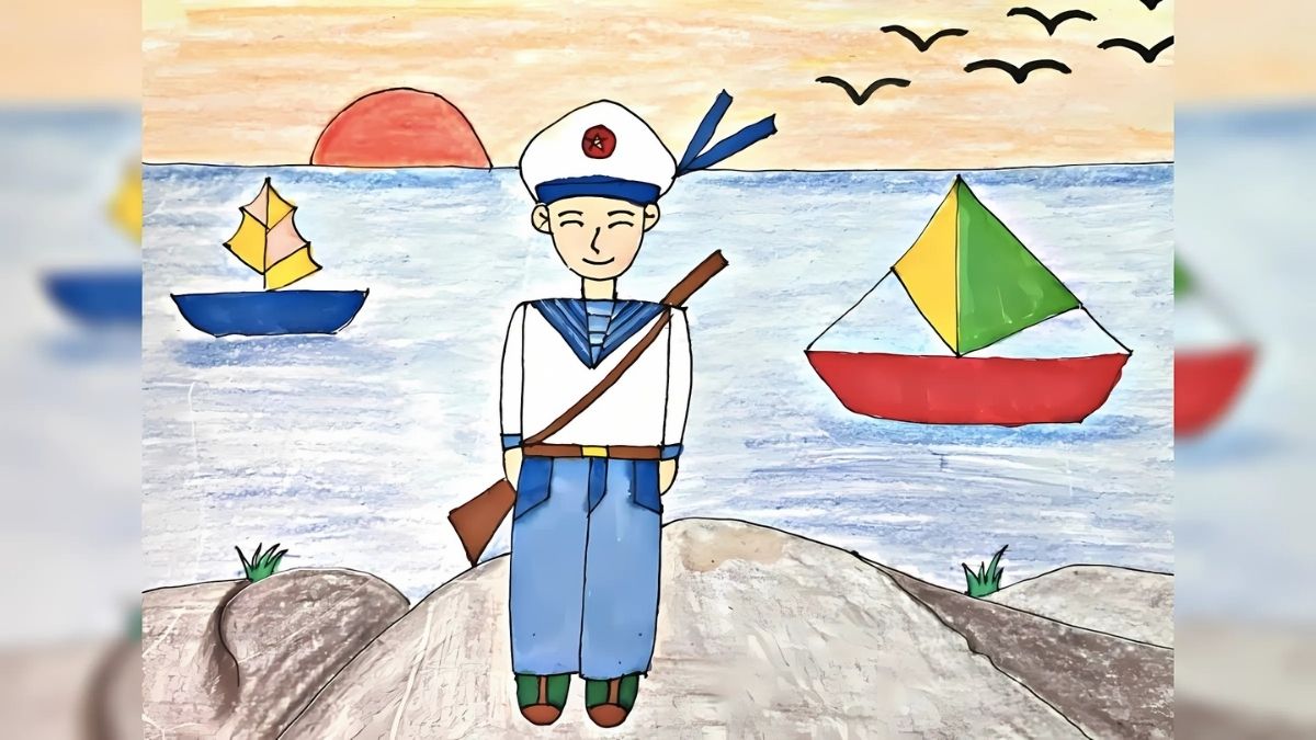 Vẽ tranh ngày 30/4 về biển đảo Việt Nam