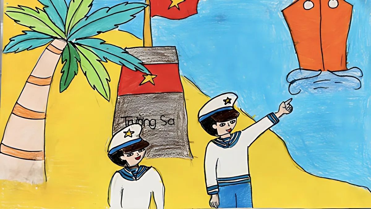 Vẽ tranh ngày 30/4 về biển đảo Việt Nam