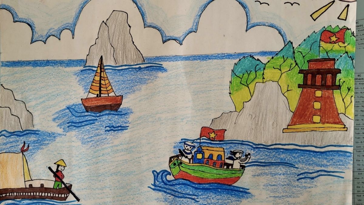 Vẽ tranh ngày 30/4 về biển đảo Việt Nam