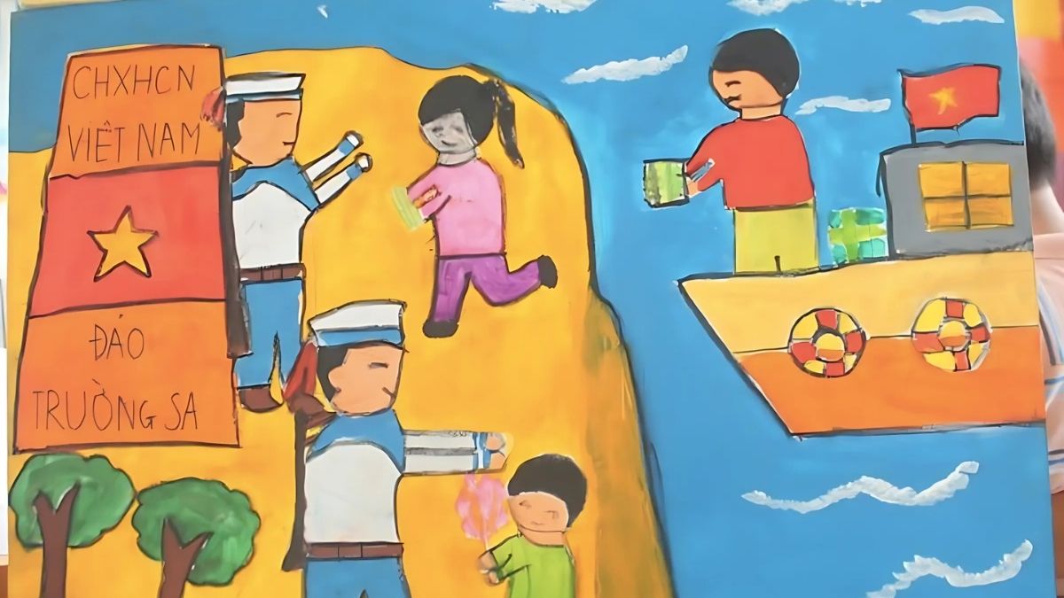 Vẽ tranh ngày 30/4 về biển đảo Việt Nam