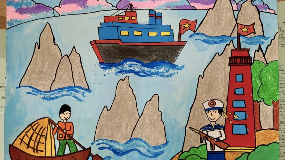 Vẽ tranh ngày 30/4 về biển đảo Việt Nam