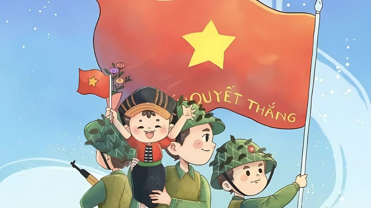 Vẽ tranh diễu hành ngày 30/4