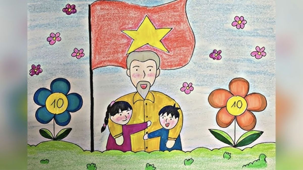 Tranh vẽ 30/4 về Bác Hồ