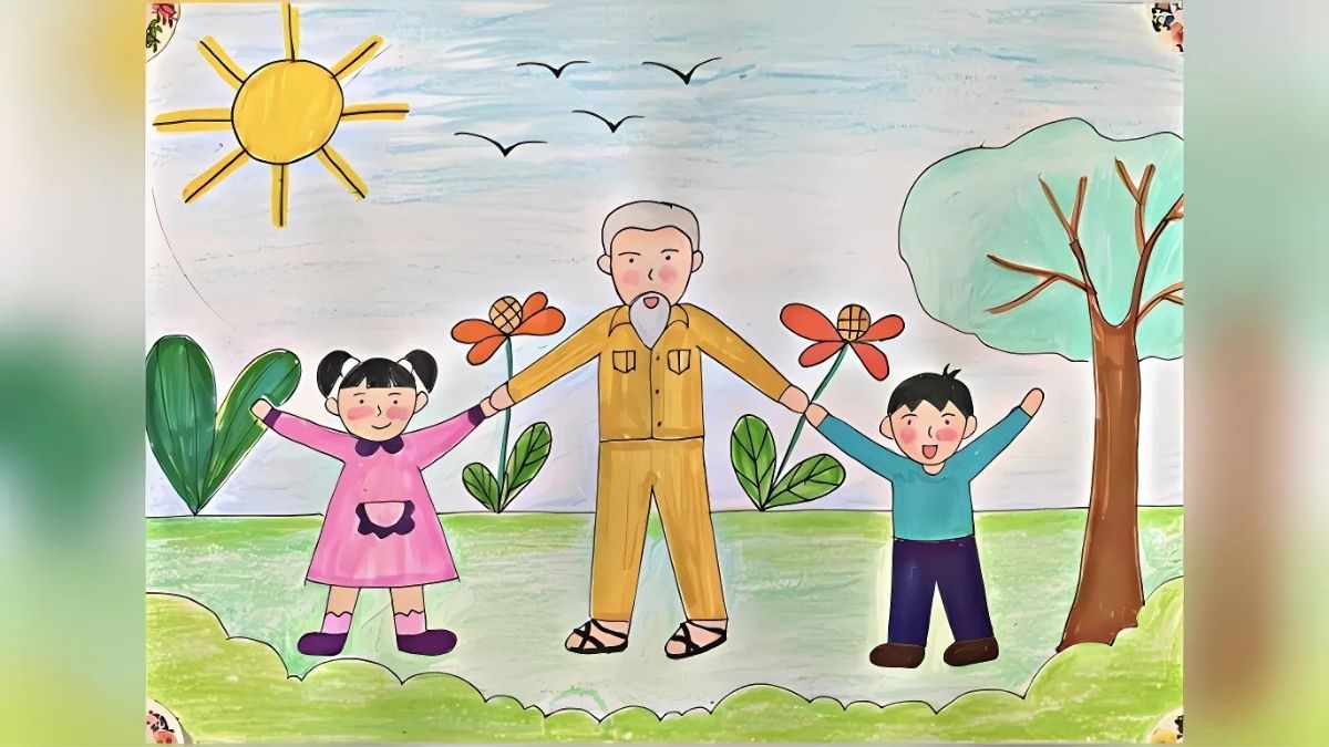 Tranh vẽ 30/4 về Bác Hồ