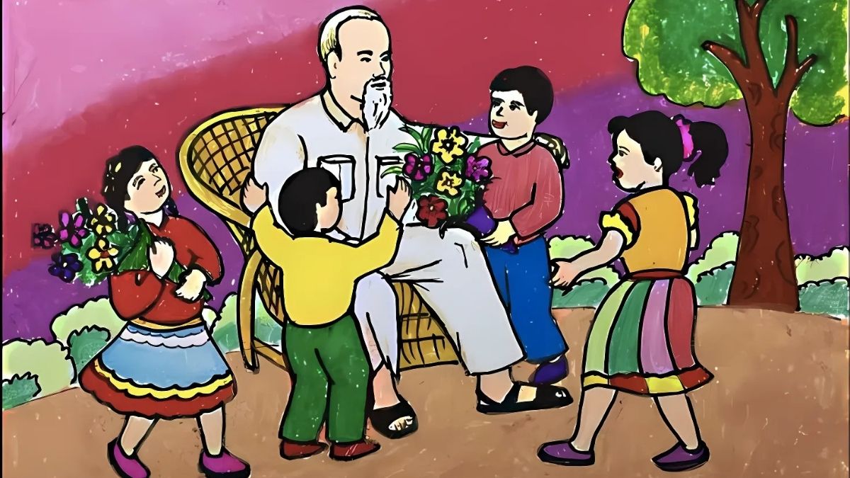 Tranh vẽ 30/4 về Bác Hồ