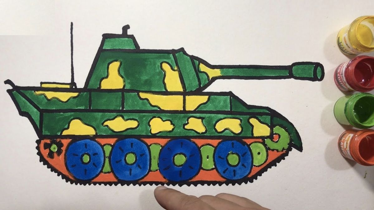 Tranh vẽ chủ đề 30/4 về những chiếc xe tăng