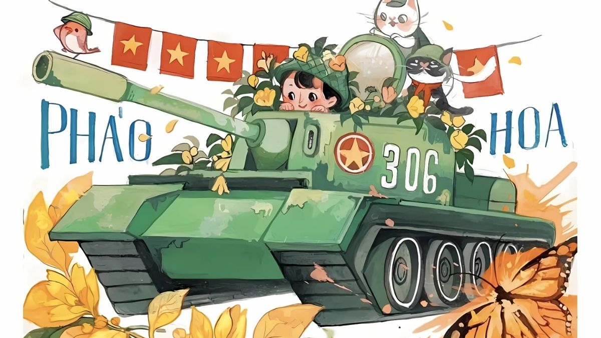 Tranh vẽ chủ đề 30/4 về những chiếc xe tăng