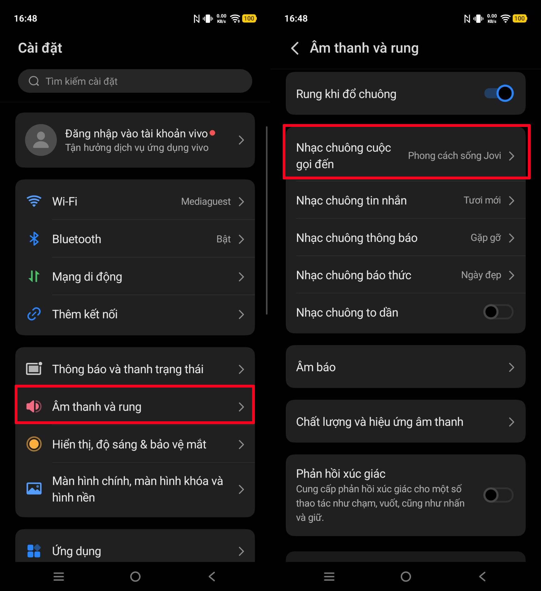 Cách đổi nhạc chuông trên vivo V70 Series Cách đổi nhạc chuông trên vivo V70 Series